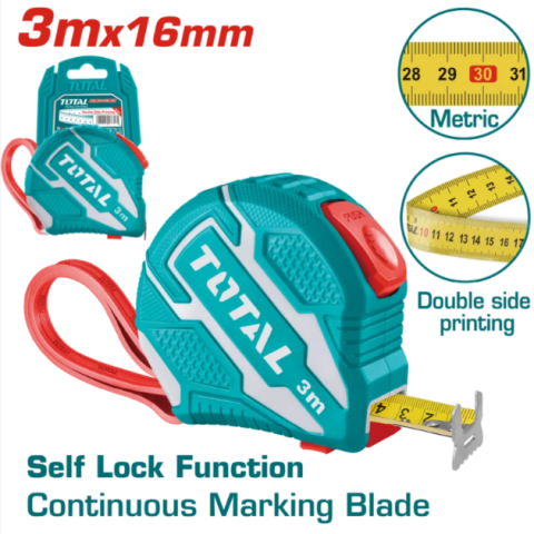 鋼捲尺 自動煞車 公制 3M*16mm - Y26231M