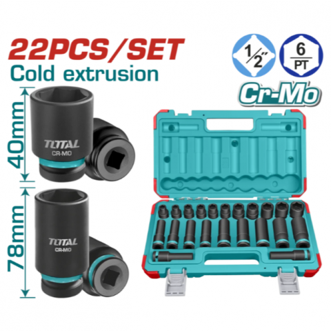 22件1/2''氣動套筒組 - Y12221L